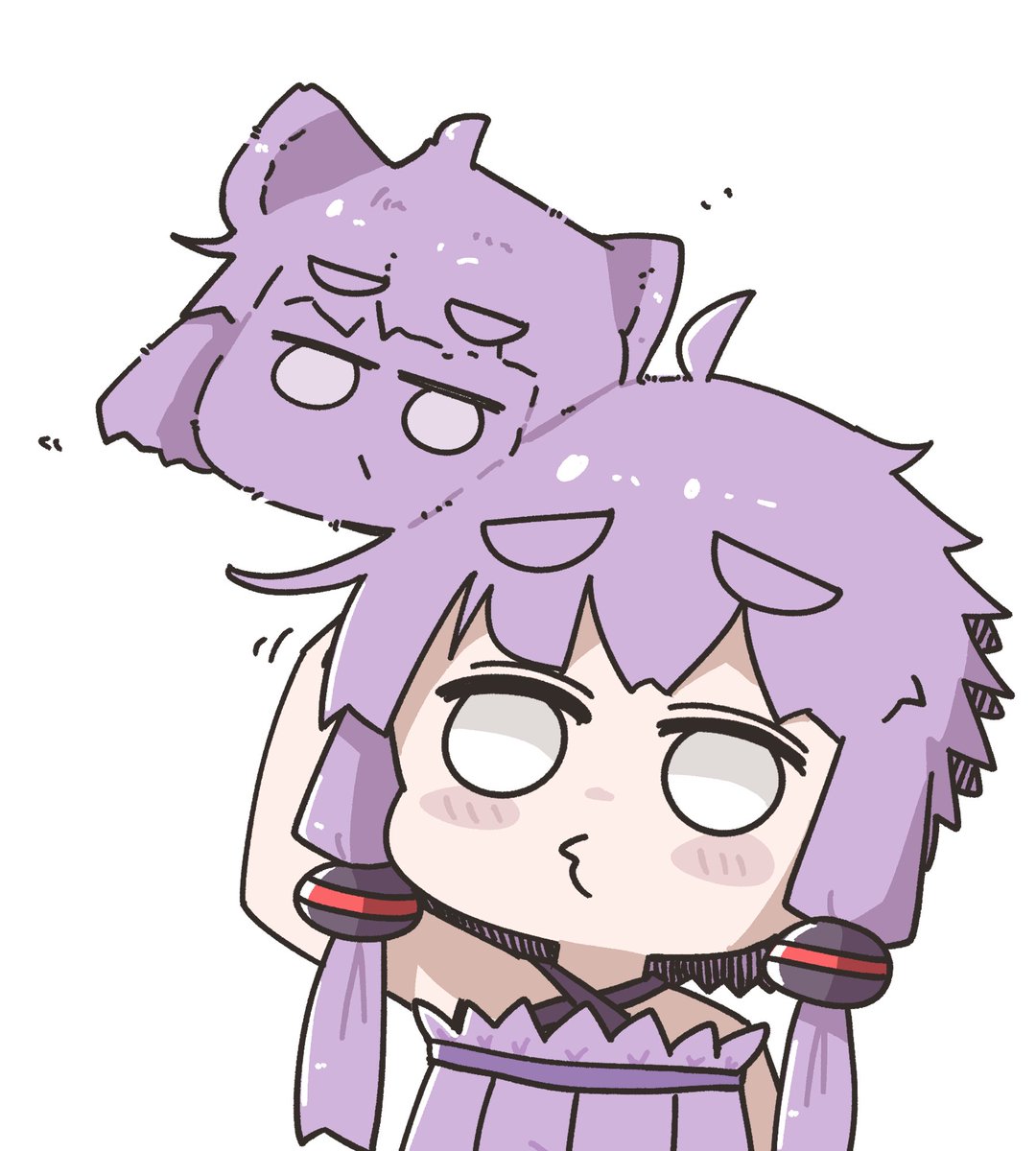 結月ゆかり 「最近寝ぐせがひどい気がする... 」|毛玉猫🍄＠Skeb募集中のイラスト