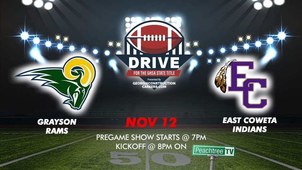 RustyMansell_'s tweet photo. 🚨 BREAKING🚨: Round one of the #GHSA playoffs will be televised in PRIMETIME on @peachtreetv . Our match up will be @RamsFBrecruits vs @ECFootball1 . We will have a 1 hour pregame show starting at 7pm as well. @scoreatlanta #BUCKLEUP #Dudes https://t.co/m5dgjb0i1n