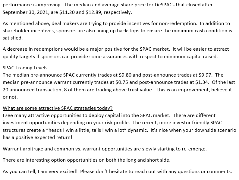 valwithcatalyst's tweet image. Latest #SPAC market thoughts. Happy to discuss/debate. Enjoy the weekend! 

#SpacSquad  
@SpacGuru @LeaderSpac @JulianKlymochko @spac_attack @spac_insider @SPACtrack @SpacBobby @valuepretender @SpacWarrants @Spacul8r @spacanpanman @SPACtrack @blangb @jonsindreu @JonahLupton
