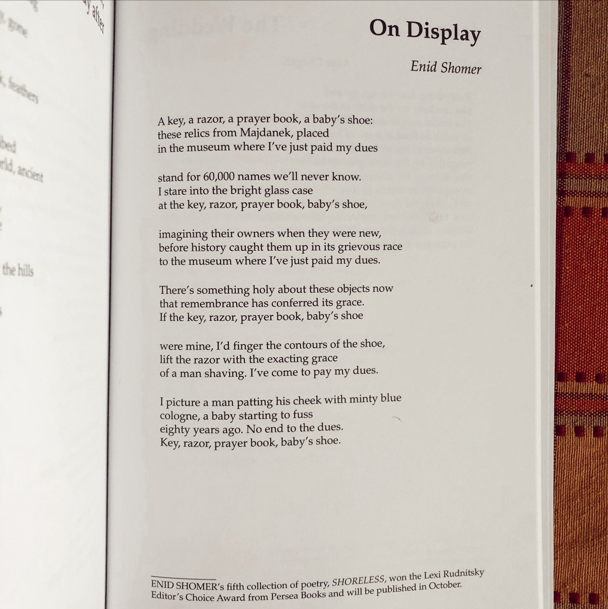 enidshomer's tweet photo. I have two poems recently published in CCAR Journal: “On Display” and “The Wedding.” Thank you to the @ReformRabbis editors for including them.  Stay tuned for more publication announcements. https://t.co/Ytk63pOibG