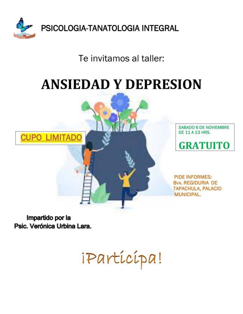 Se realizo un exitoso taller de Tanatología ansiedad y depresión a cargo de la Psicóloga Verónica Urbina Lara del CDM Tapachula y Onmpri Distrital,  súmate a los talleres de apoyo ciudadano 🙌🏻#SomosPRI
#JuntosPodemosMas <a href="/rubenzuarth/">Rubén Zuarth</a> <a href="/rouse_isabel/">olga isabel</a> <a href="/mariqueta/">maria enriqueta</a> <a href="/florangel2504/">Flor Ángel Jiménez J</a>