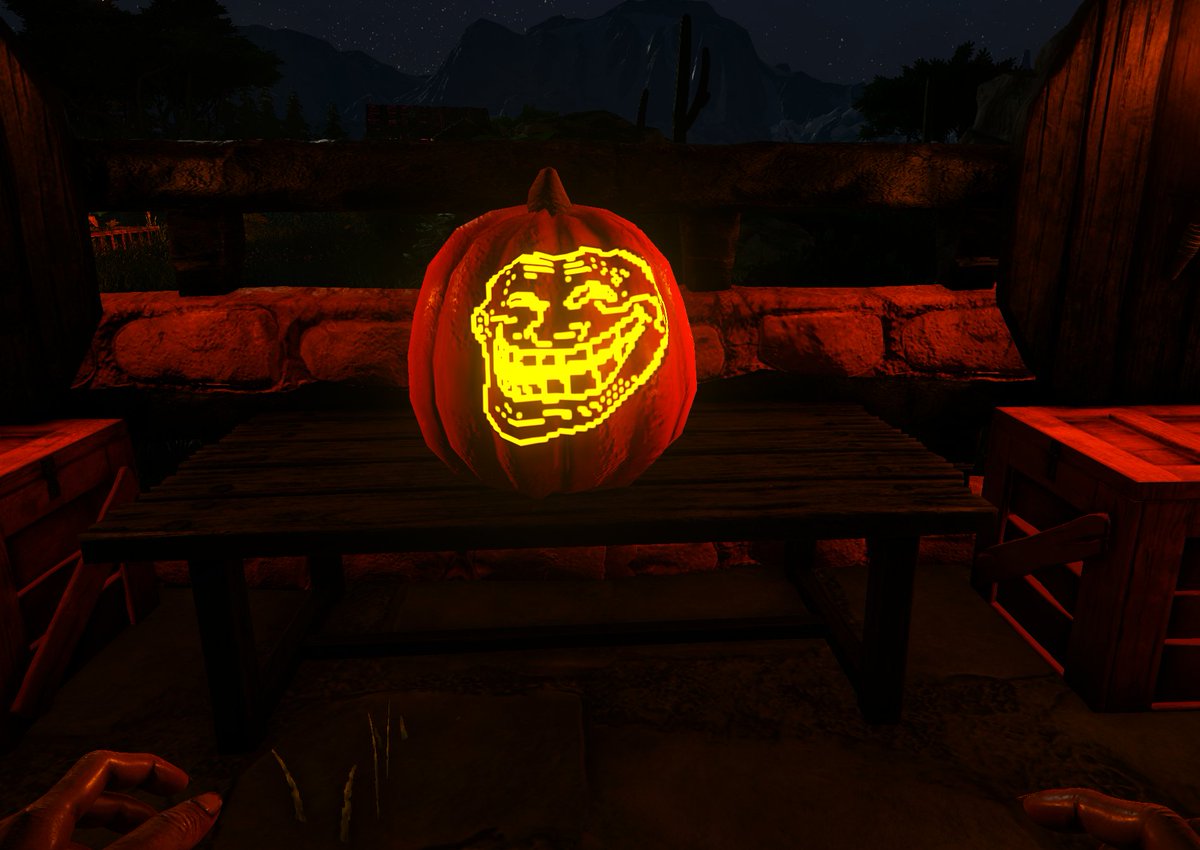 FPumpkin0214's tweet photo. Awesome Fright Fest Today!!  Thanks to all the cast and ARKitects who made it possible! Special Shout out to Toilet Paper for these awesome pumpkin carvings @ARKitects_Ark @NoelosaurusR https://t.co/HbkWnZOfa1