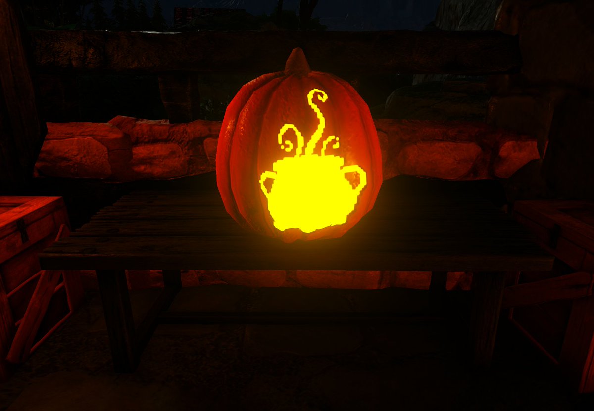 FPumpkin0214's tweet photo. Awesome Fright Fest Today!!  Thanks to all the cast and ARKitects who made it possible! Special Shout out to Toilet Paper for these awesome pumpkin carvings @ARKitects_Ark @NoelosaurusR https://t.co/HbkWnZOfa1