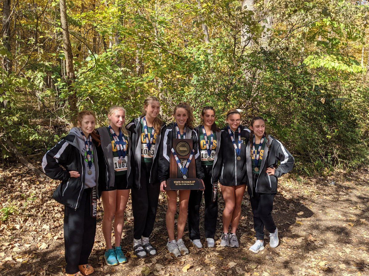 State 2nd place!!! I'm SOOO proud of, and happy for, these wonderful girls. To see them all perform so well on the highest pressure day of the year is such a blessing. Congrats Anna, Abby, Gianna, Addie, Elise, Colette, and Bella! You are girls CLSXC legends!