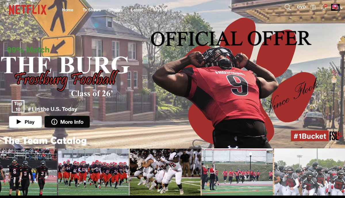 VinceFlook's tweet photo. After a great game day visit, I’m extremely blessed to have received an offer from Frostburg State University! #1bucket @CoachFahey54 @frostburgfitz @knightsfootball https://t.co/OirD3XGIcr