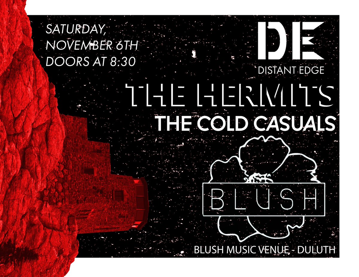 EllipsisDuluth's tweet photo. Tonight @DistantEdge at @blushduluth with @TheColdCasuals and @WeAreTheHermits at 8:30pm $5
https://t.co/jHDOEl7rE3 https://t.co/OUHmWVX8xC