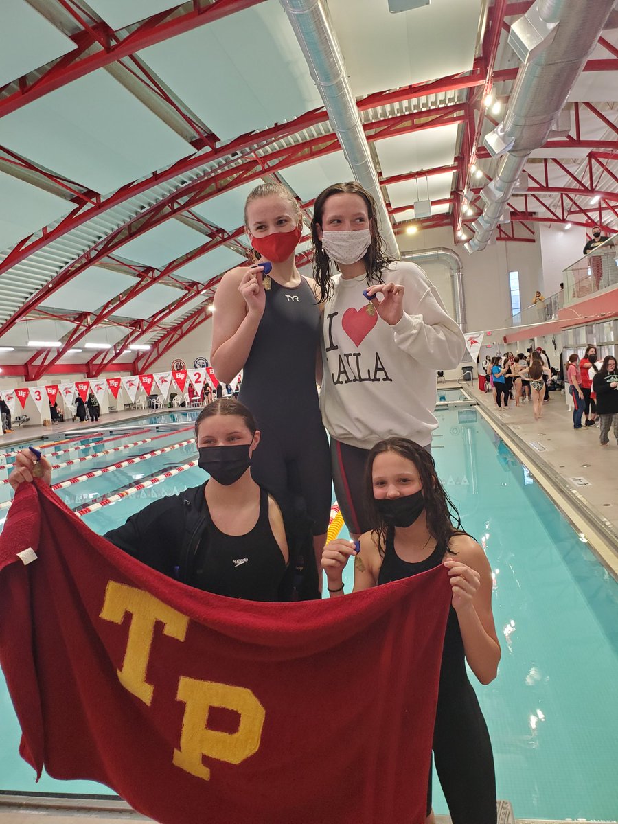 TPHSSWIM's tweet photo. 1st place 400 free relay state qualifers.  WTG Titans.  best of luck at state https://t.co/cJYXSPeIqv