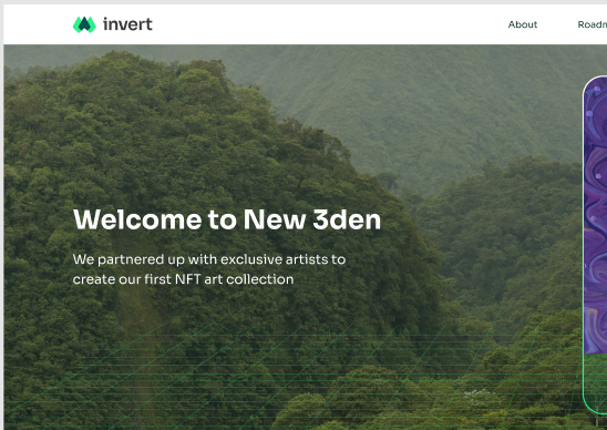 letsinvert's tweet photo. Sneak peek of our website 👀

New 3den is a collection with diverse artists, created to conserve a first batch of 64k acres of the Amazon rainforest

#Metaverse #NFTs https://t.co/SEMhp5aBQ0