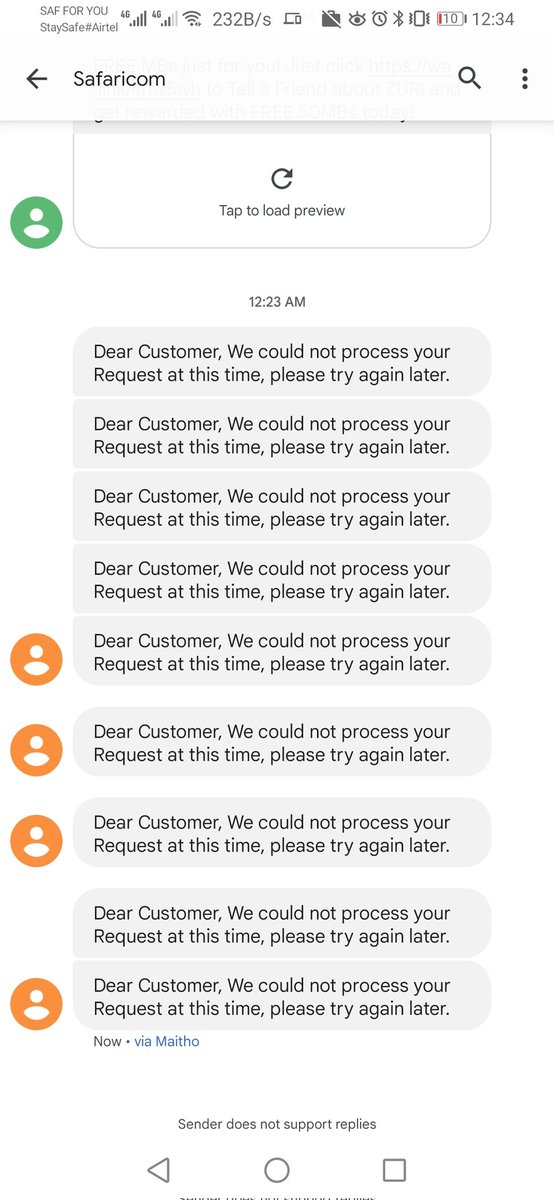 MaithoThige's tweet photo. @Safaricom_Care getting lots of messages and I've not done any request 🤔 https://t.co/BF6M4LX7MZ