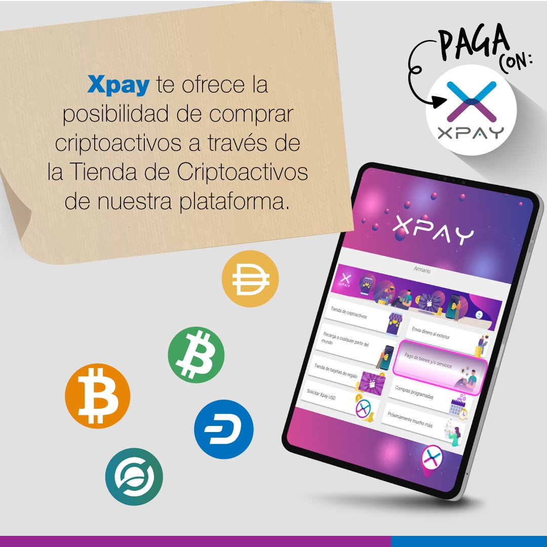 XpayCash's tweet image. #Xpay | #ComprarCriptos es fácil con Xpay 🤝 Visita nuestra web xpay.cash