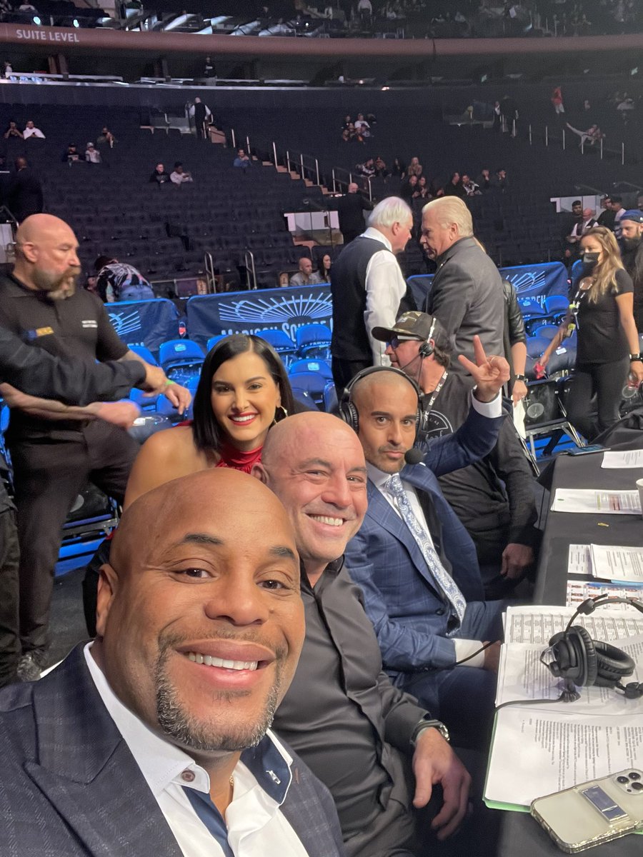 dc_mma's tweet photo. We’re back at it tonight for @ufc 268!!! It is going to be an insane night. @Jon_Anik  @joerogan @MeganOlivi this card is going to be insane!!!! https://t.co/3Bw0mmYLhJ