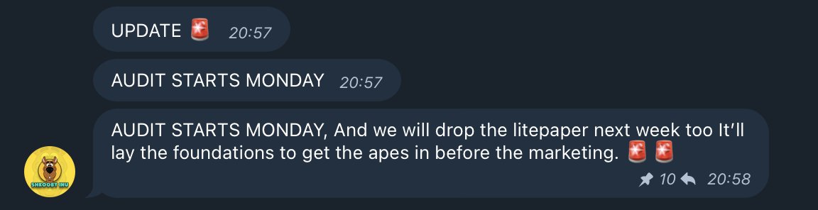 Bitosher's tweet photo. $SHKOOBY made a beautiful consolidation. Now Admin updated that on Monday will starts Audit.

Load your bags! $SHKOOB marines.

Don't forget that Dev is from $UFO
Dextools - https://t.co/iexMyjAWIt

$shib $floki $eth $kitty $zinu $dinger $tzki $kiba https://t.co/SsKk1L6ntI