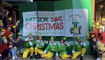 Watch a surprise #flashmob at <a href="/FifthandB/">fifthandb</a> to celebrate the countdown to Mission: Save Christmas featuring Elf™️, opening Nov. 19 at #GaylordOpryland. #SoMuchChristmas instagram.com/tv/CV8yp0UptfC…