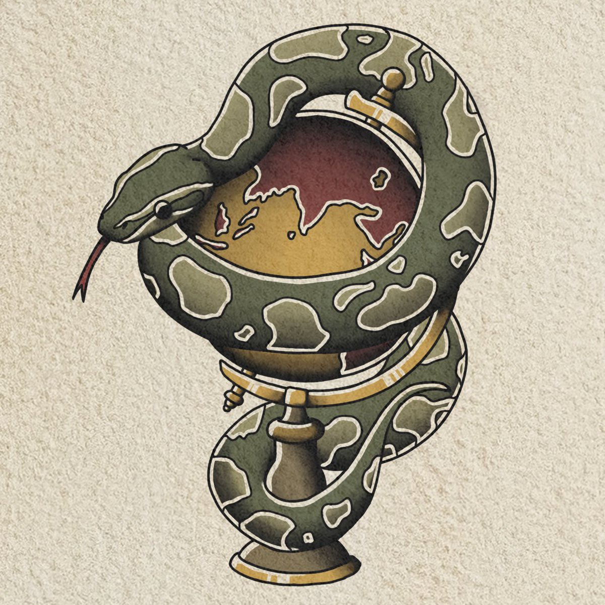 RichardWizard's tweet photo. Snek Explorer - Tattoo Flash in @procreate - This is part of a larger jungle themed flash sheet I’m working on at the moment.
#digitalpainting #procreate #tattoo #tattooflash #art #artist #illustrationart https://t.co/O6QX0VGhQr
