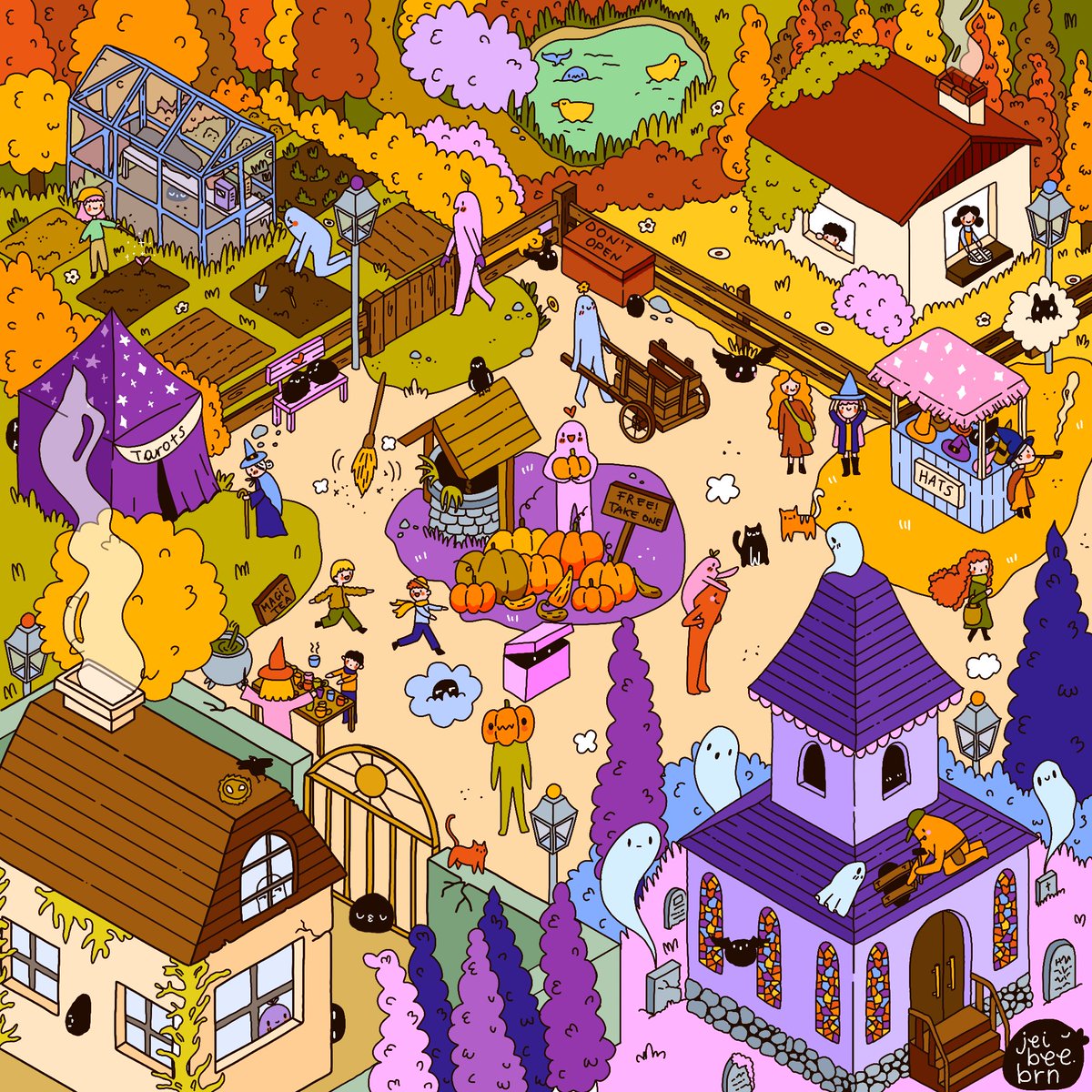 jeibee_brn's tweet photo. A little town into the woods where monsters and witches live happily together 

#Illustrator #illustration #art #digital #DigitalArtist #fall #autumn #drawing #ipad #Procreate #ArtistOnTwitter #artist https://t.co/zUF606uOVH