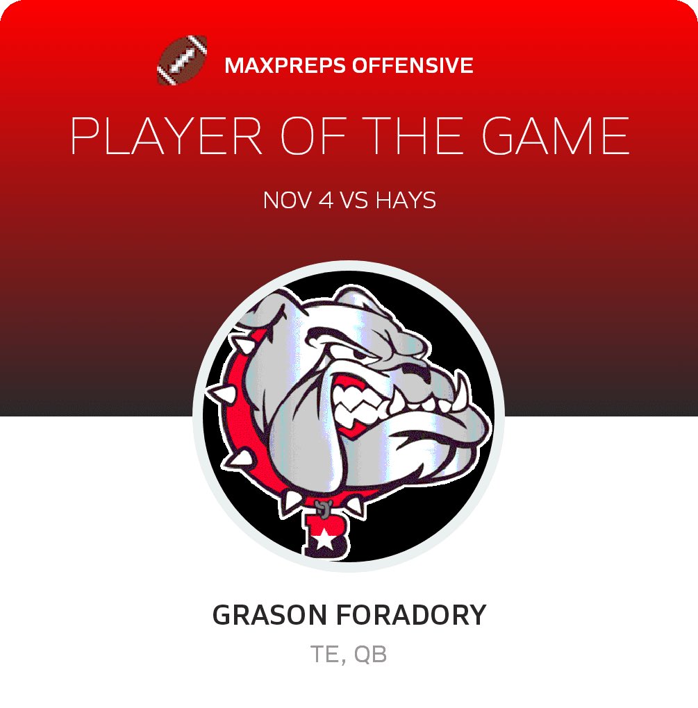 EForadory's tweet photo. Congrats @GForadory! 2nd week in a row @MaxPreps Offensive Player of the Game. ❤️🐾🏈 https://t.co/1vV7MrGObs