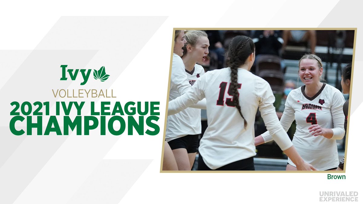 IvyLeague's tweet photo. IVY LEAGUE CHAMPS. 

For the first time since 2001, and for the fifth time in program history, @Brownvball earned the Ivy League 🏆. 🌿🏐 https://t.co/lrijlp1Akr