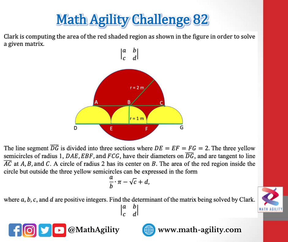 MathAgility's tweet photo. Math Agility Challenge: Can you solve the value of the determinant of the given matrix?
Visit: https://t.co/RxxtRNwhjA
#MathAgilityChallenge #Math #Challenge https://t.co/gxLLs95qGa