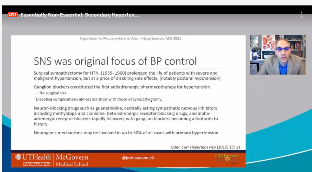 drM_sudha's tweet photo. sympathectomy controlled severe HTN - oldest
stimulation of hypothalamus--> BP spike in 1 sec in cats (oldest)
similar studies ~ 20 yrs ago in humans
effects abolished if pituitary & adrenal removed.
#ASNKids21 #KidneyWk #HTN #secondaryHTN #PedsHTN #HPAaxis
@ASPNeph @AspnResearch https://t.co/Wyn2ejjHYt