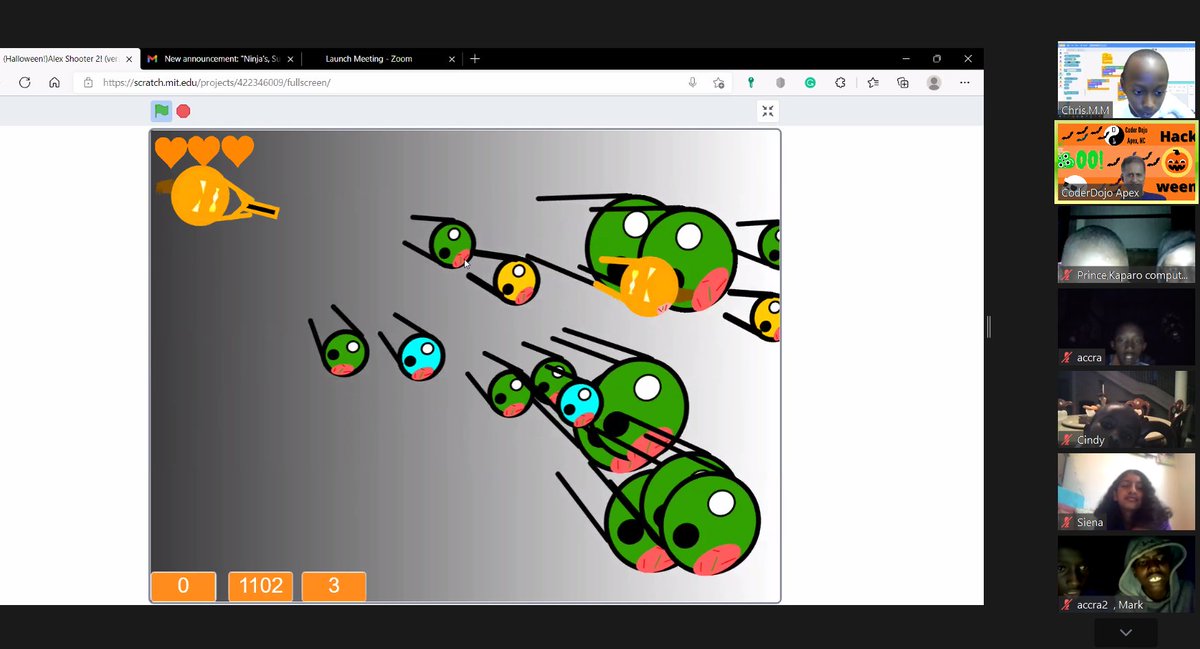 coderdojoapexnc's tweet image. Our (virtual) Hack-O-Ween challenge last Saturday was Spooctacular #CoderDojo