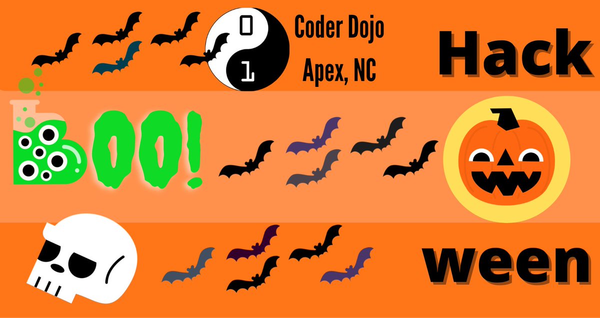 coderdojoapexnc's tweet image. Our (virtual) Hack-O-Ween challenge last Saturday was Spooctacular #CoderDojo