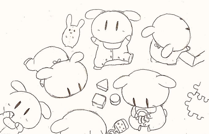 集団あかちゃん(過去絵) #モブうさぎ 