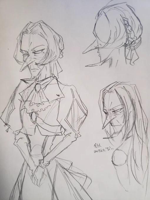 【落書き】※キャラ崩壊注意
ヴァイオレット・エヴァーガーデン=パンタローネでギルベルト少佐がフランシーヌ人形だってツイート見てから描きたくて描きたくて出勤前に描いたヴァイオレット・エパンタローネ。意外と違和感がない 