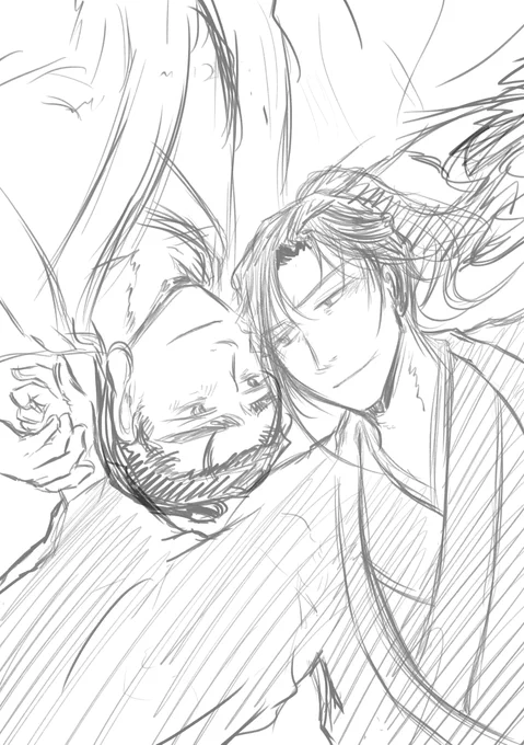 #誠にPEACE 
 
今からのどかさん(@ndk_saku)と近土絵合作します～!!
イベント閉幕までに終わるかな!!?本気か?

下書きはのどかさんに描いてもらいましたよ↓↓↓ 