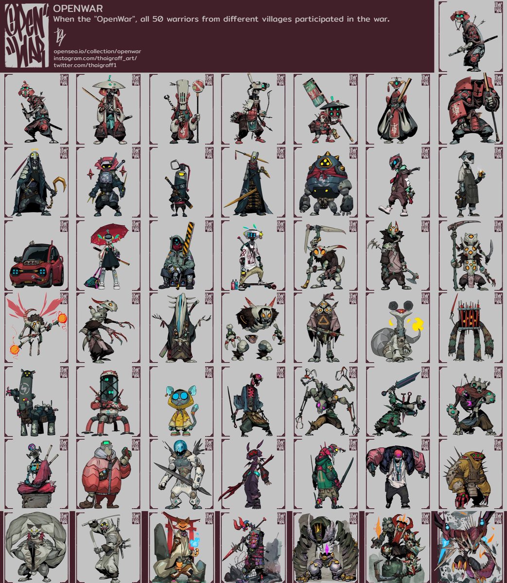 thaigraff1's tweet photo. "OpenWar" on OpenSea
All 50
 Thanks you All ^^ i really appreciate
https://t.co/jfSJXiwABW
https://t.co/4FqmEwONuD

#opensea #NFT #nftcommunity #nftcollector #NFTTHAILAND #openwar  #cyber https://t.co/AL6mpalsoK