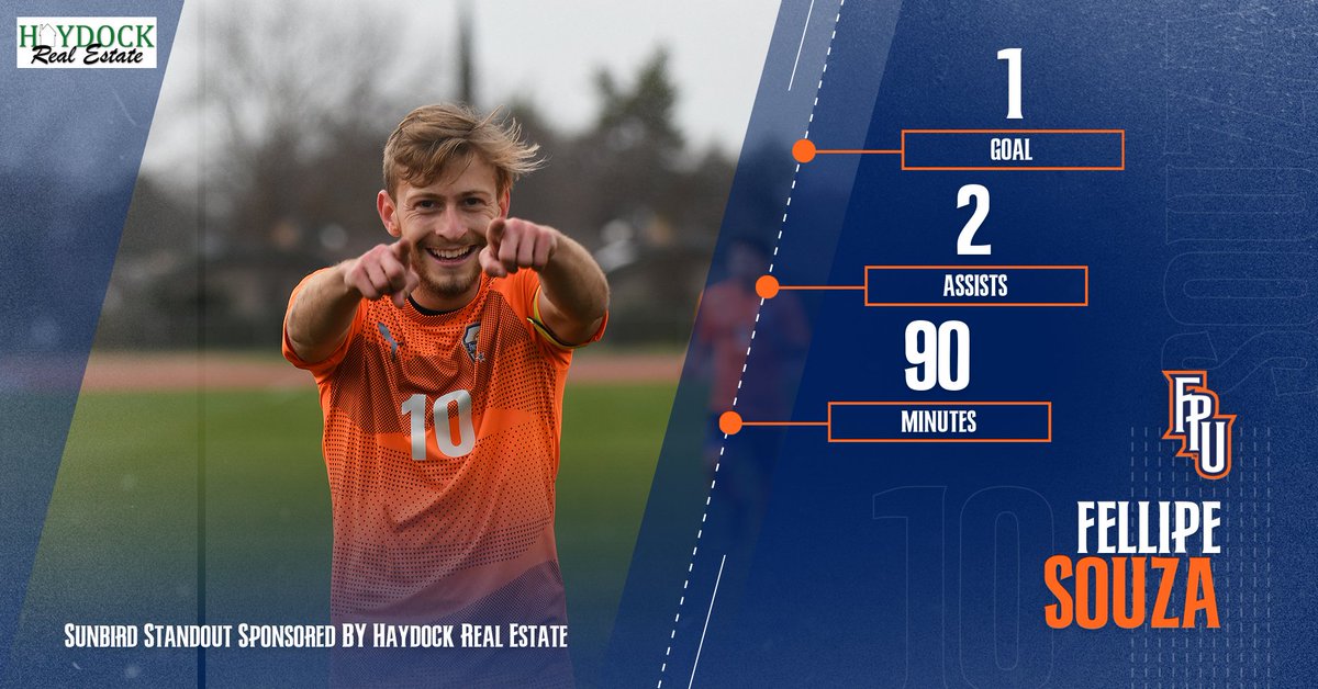 FPUsoccer's tweet photo. 1️⃣ goal
2️⃣ assists
3️⃣ - 2️⃣ win

Had a hand in everything tonight‼️

#TeamFPU | #BackTheBirds https://t.co/YJiE7mb1sw