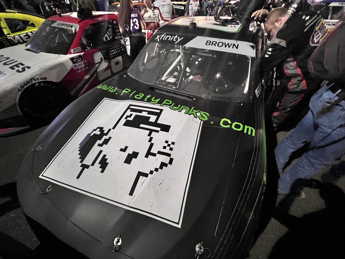 BMSRaceTeam's tweet photo. Checkered flag is in the air at @phoenixraceway as @brandonbrown_68 crosses the line P20. 🏁

Thank you to @tradethechain, @SENTtoken, @PlatyPunks_Real and @DogelonMars for coming on board with us this weekend! https://t.co/jcVb93FFBp