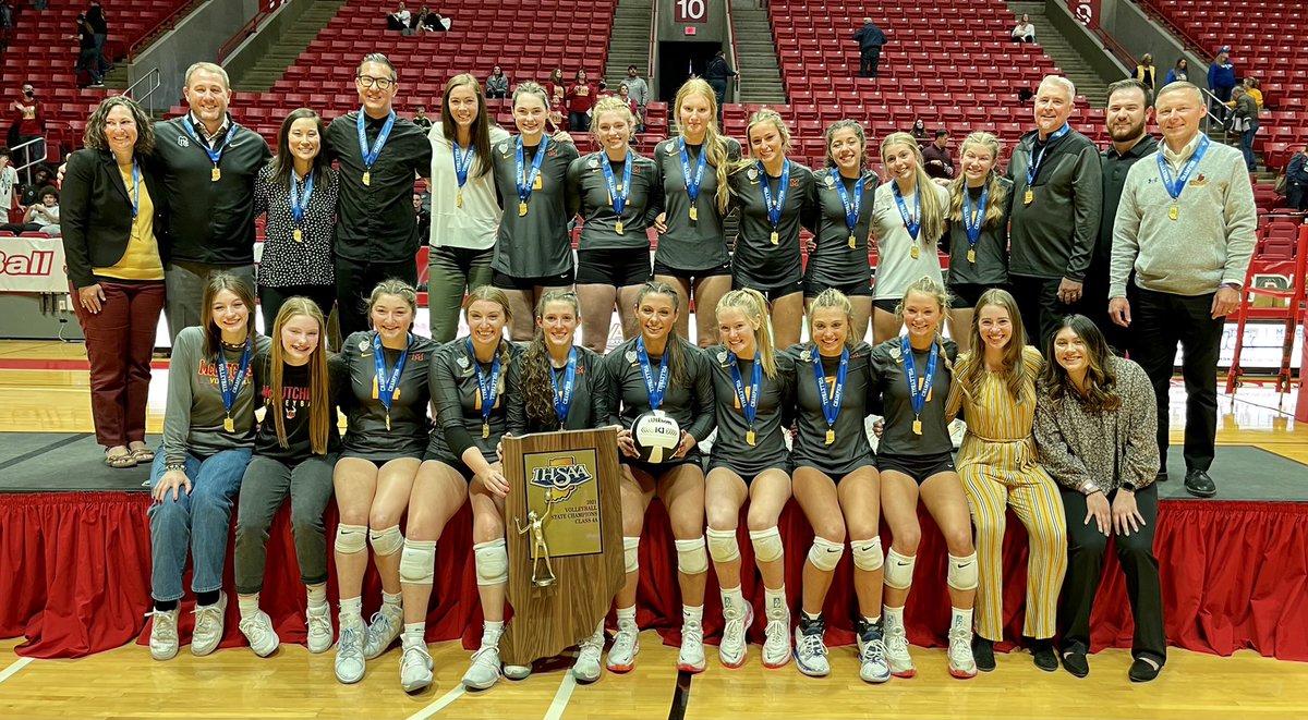 IHSAA1's tweet photo. Congratulations to the McCutcheon Mavericks, the 2021 #IHSAA Class 4A State Champions! @mccutcheonmavs 🏆🏐🥇 https://t.co/jLXcNYqn5p