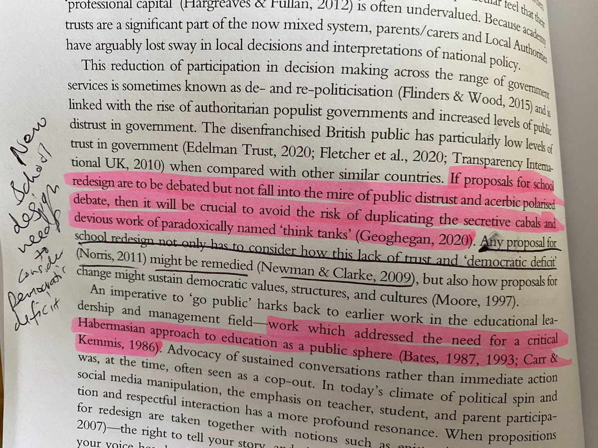 steven_kolber's tweet photo. Enjoyed getting stuck into #FutureEdLead with Pat Thomson - considering the Democratic deficit in any schooling rethink #edureading - @mroliphantadl you might enjoy this one, perhaps read with our little offshoot group over the dec/jan break? https://t.co/giHj3etjCr