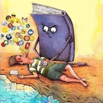 Haidar_Bagir's tweet photo. Lucu tapi jitu! 
Jangan tinggalkan baca buku. Bukan hanya buku adalah jendela kehidupan, tapi jangan2 memang hanya buku yg bisa menyelamatkanmu dari pingsan karena mabuk sosmed😁. https://t.co/lKA6rNU3V5