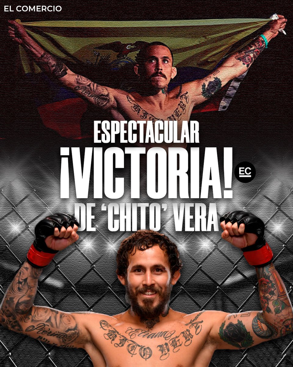 elcomerciocom's tweet photo. ¡ECUADOR GOLPEA FUERTE! ¡'CHITO' GIGANTE ! 👏🇪🇨😭💪

Marlon @chitoveraUFC consigue una de sus mayores victorias en el octágono de la #UFC. ¡Derrotó al excampeón Frankie Edgar! 🙌😎

#UFC268 https://t.co/iDCtP4EeYj