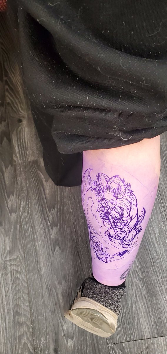 EnjoiiPanda's tweet photo. Time for a new tattoo! Starting with the line work, might even get it colored later. Updates after the first session #tattoo #baphomet #ragnarokonline #ragnarok https://t.co/9IdrNwB16b