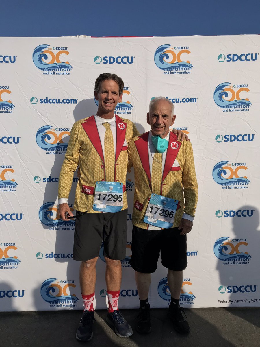 alschaben's tweet photo. Team Schaben sporting Nebraska Cornhusker cornsuits @OCMarathon 5k #runwithdad https://t.co/0tDfHp9FNX