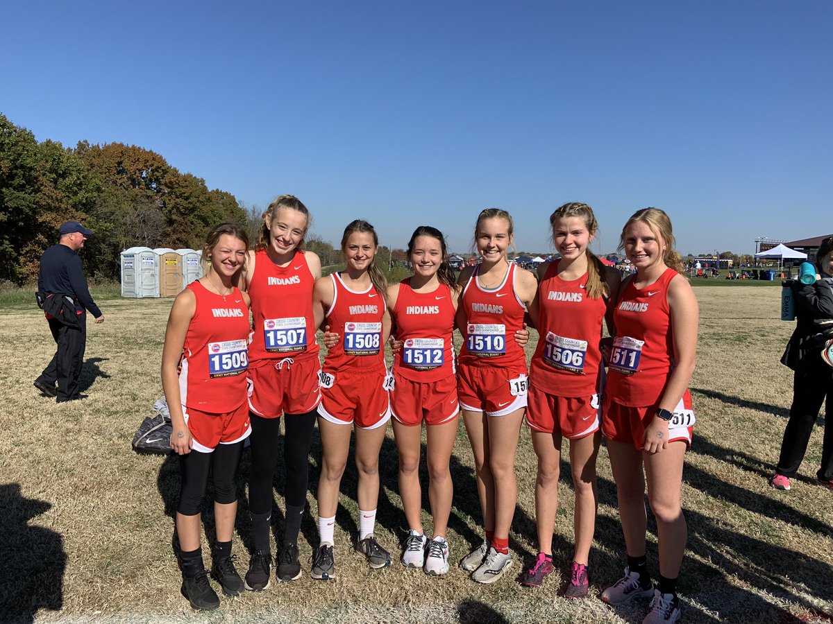9’s were wild today at the Class 2 XC Championships. Grace Buschling finished 9th overall and the Lady Indians team finishes 9th overall! #GOBIGRED