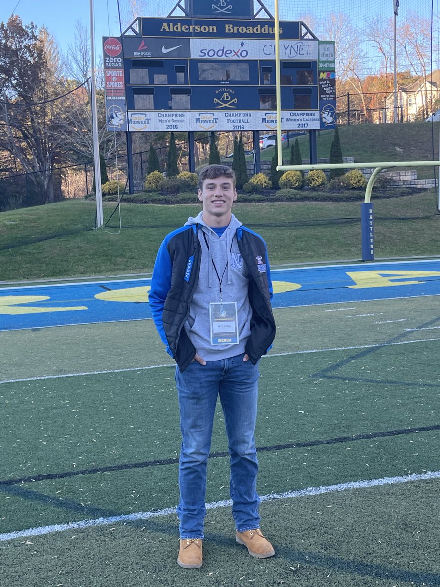 Had a great visit at ⁦<a href="/ABFootball/">Alderson Broaddus Football</a>⁩, thank you to ⁦<a href="/CoachEverhart/">Travis Everhart</a>⁩ for having me!!