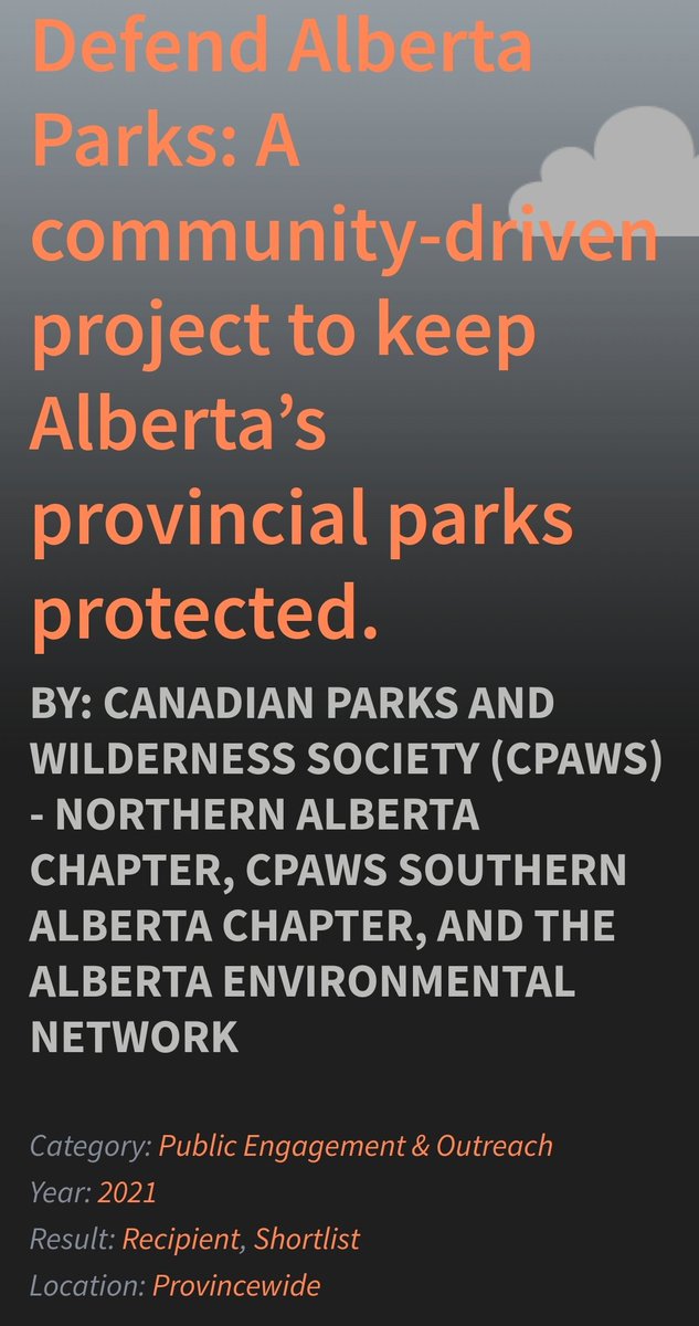 In a poorly executed and pathetic attempt to gaslight Albertans into not remembering what Nixon and his press sec said, the UCP started a campaign called 'My Parks will go on'.. a failure as usual. The #DefendABParks campaign won award an award. The UCP had to walk back their