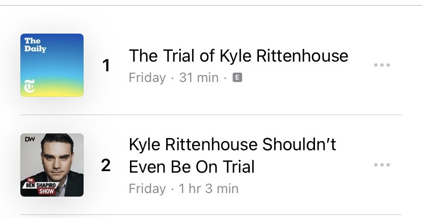The state of things. The No 1 and No 2 most listened to episodes on Apple Podcasts right now.