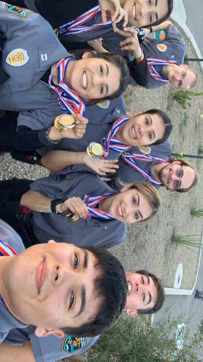 GPDAZexplorers's tweet photo. Today the GPD Explorer Post #2469 participated in the MCSO cadet competition. 

They got awards for : 
🥇: Negotiations
🥇: First Aid
🥈: Active Shooter 
🥉: Critical Thinking  
🏆They won 2nd overall 🏆

Good job everyone!!! @GlendaleAZPD https://t.co/1q6wVkFod6