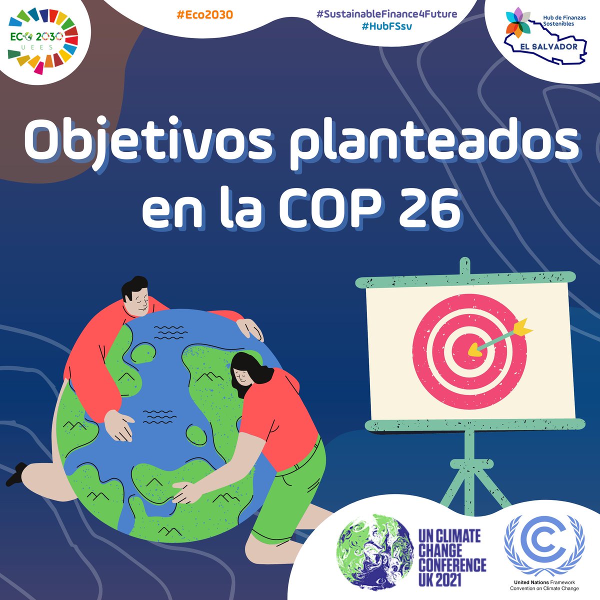 HubFSsv's tweet photo. 📣 Los objetivos planteados en la #COP26 están dirigidos a que todos los países del mundo puedan tomar acciones cada vez más ambiciosas para reducir los efectos del cambio climático.

🌎 Abrimos hilo para conocer los 4 ejes principales de estos objetivos 👇 https://t.co/yu3KSVQK3N
