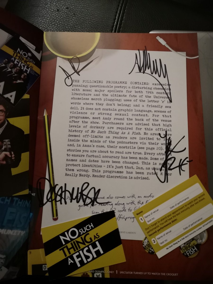 Pidleypumpum's tweet photo. Just got home after a cracking @nosuchthing live show in Manchester. Thanks to @andrewhunterm @Schreiberland @JamesHarkin and Anna Ptaszynski  for making me and my husband laugh, and for what is my new prized possession. https://t.co/YQM6BZ3nkr https://t.co/JVKzzj1ObL