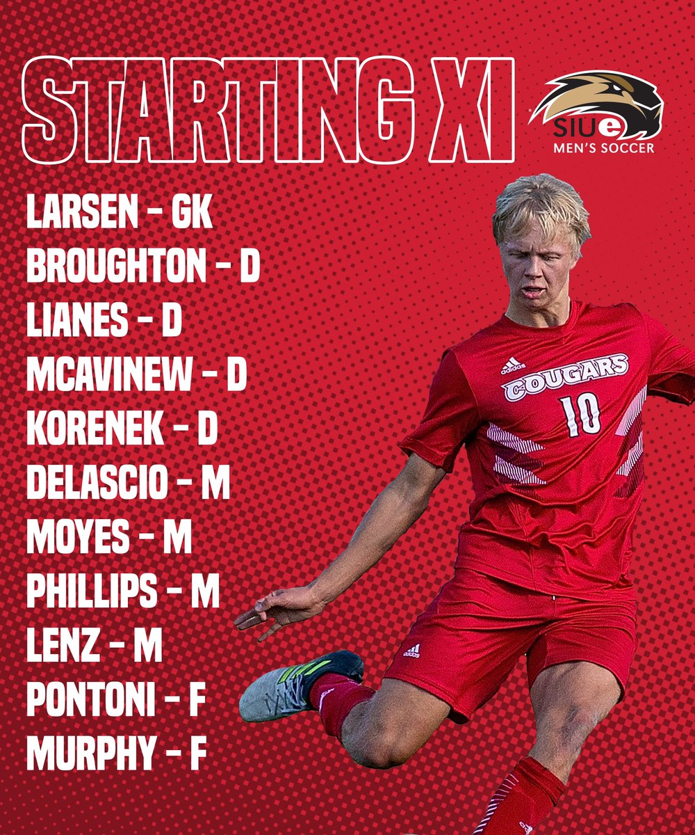 SIUEMensSoccer's tweet photo. Starters for tonight❗️

#GoCougars https://t.co/LBeoqXkTEn