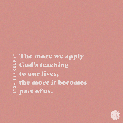 LysaTerKeurst's tweet photo. More than just reading God's words, we must choose to receive them. And even more importantly, we must live them. 

God's Word to me. God's Word in me. God’s Word working through me. God’s Word lived out by me. Let this be the rhythm of Truth in my life. https://t.co/hW1xX63TxI