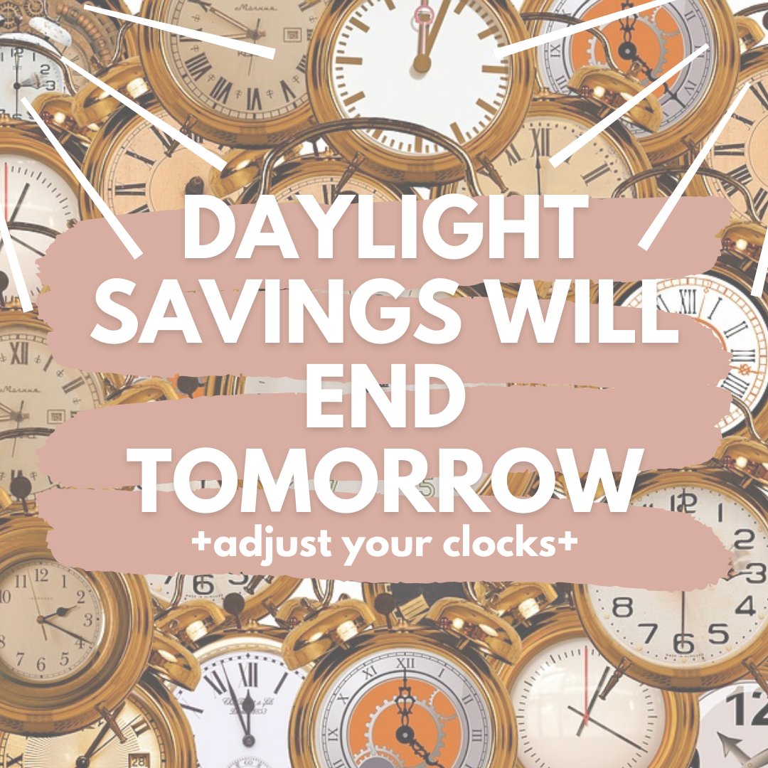 Carthage_MO's tweet photo. Make sure to adjust your clocks tonight! Daylight Savings Ends TOMORROW⏰☀️
#visitCarthage #CarthageCVB #visitCarthageMO https://t.co/ke2qQJMKJU