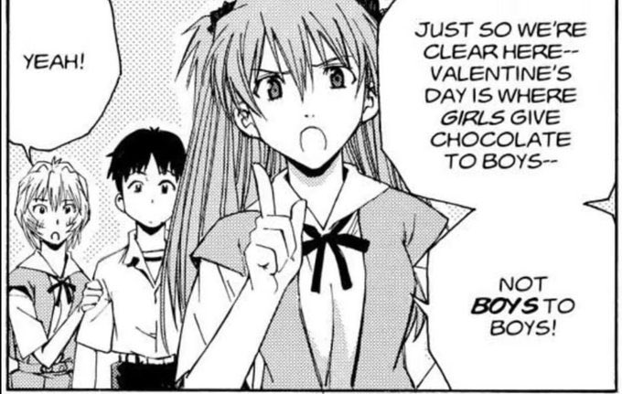 wellbutran's tweet photo. thread of asuka evangelion being homophobic because it’s funny https://t.co/bis1lLsM6h