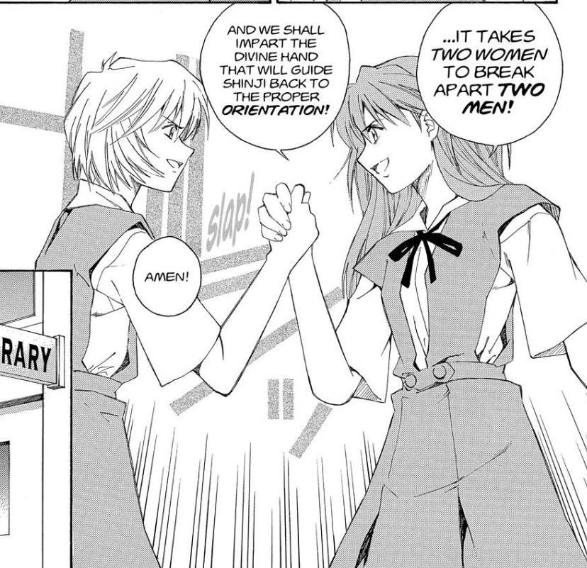 wellbutran's tweet photo. thread of asuka evangelion being homophobic because it’s funny https://t.co/bis1lLsM6h