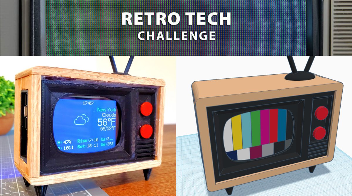 tinkercad's tweet photo. Congrats to all the winners of the @Instructables Retro Tech Challenge including the Tinkercad Judges' prize winner Bradley_Campbell with their retro mini TV! 

https://t.co/ZAeesj8GSz https://t.co/XQdU3j9eSu
